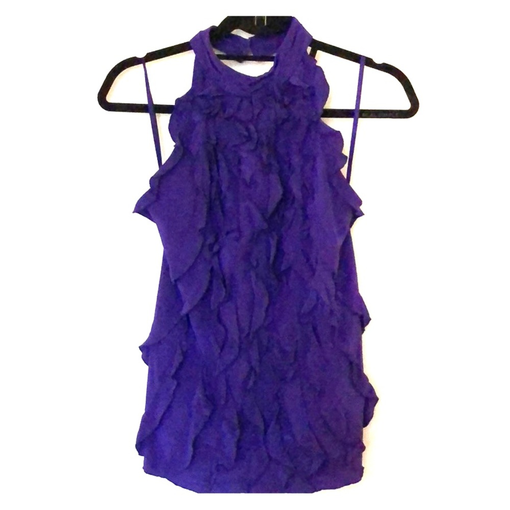 BCBG purple silk halter top - size XS